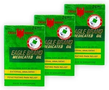 3-pack EAGLE BRAND MEDICATED OIL External Analgesic 24ML (O.8 OZ)