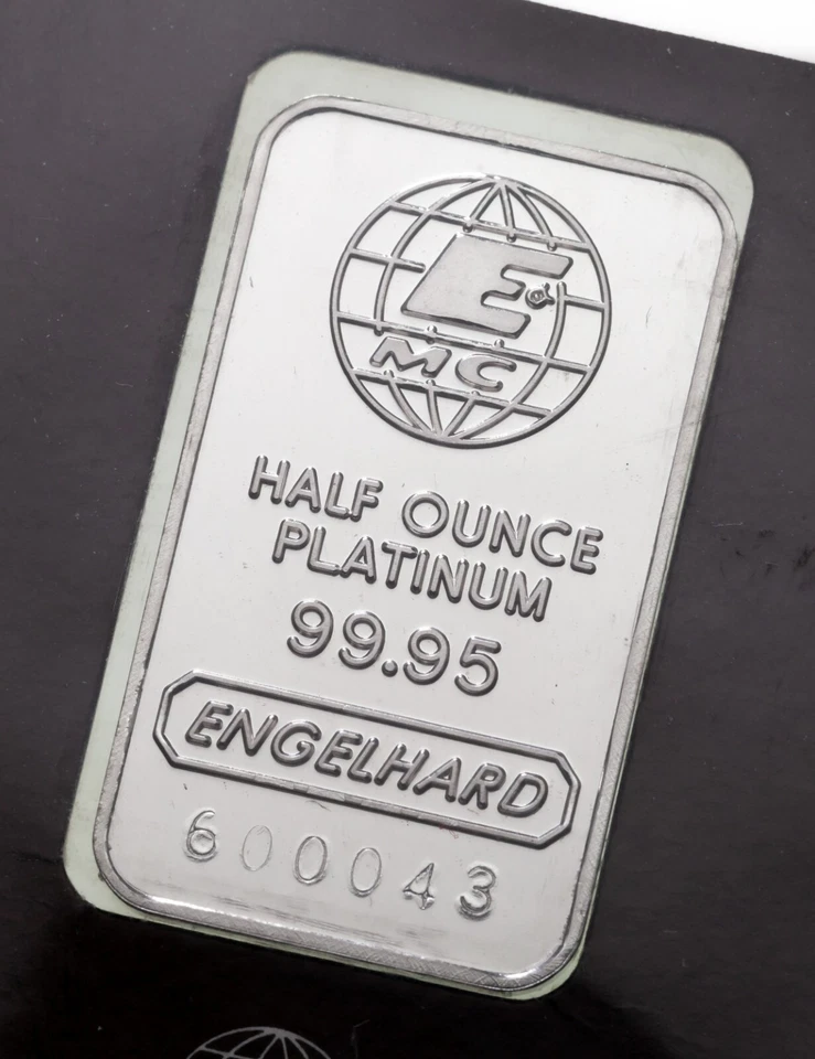 Barra Di Platino Vintage Engelhard "EMC" 1/2 Oz. SIGILLATA Con CoA - Immagine 2 di 4