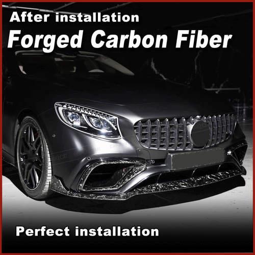 Forged Carbon Frontlippe Front Stoßstangen Lippe für Benz C217 Coupe S500 Sport - Picture 2 of 12