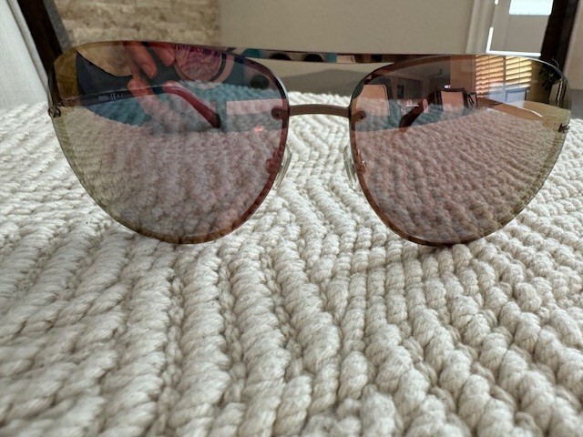 Fossil Aviator Sunglasses Rose Gold Brown Pink Gradient Large Lens FOS 2084/S-image