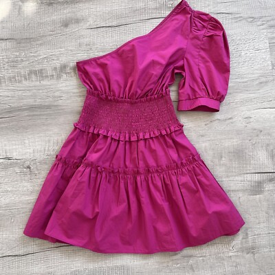 En Saison Celia Dress One Shoulder Size Small Pink Mini Length Party Cocktail