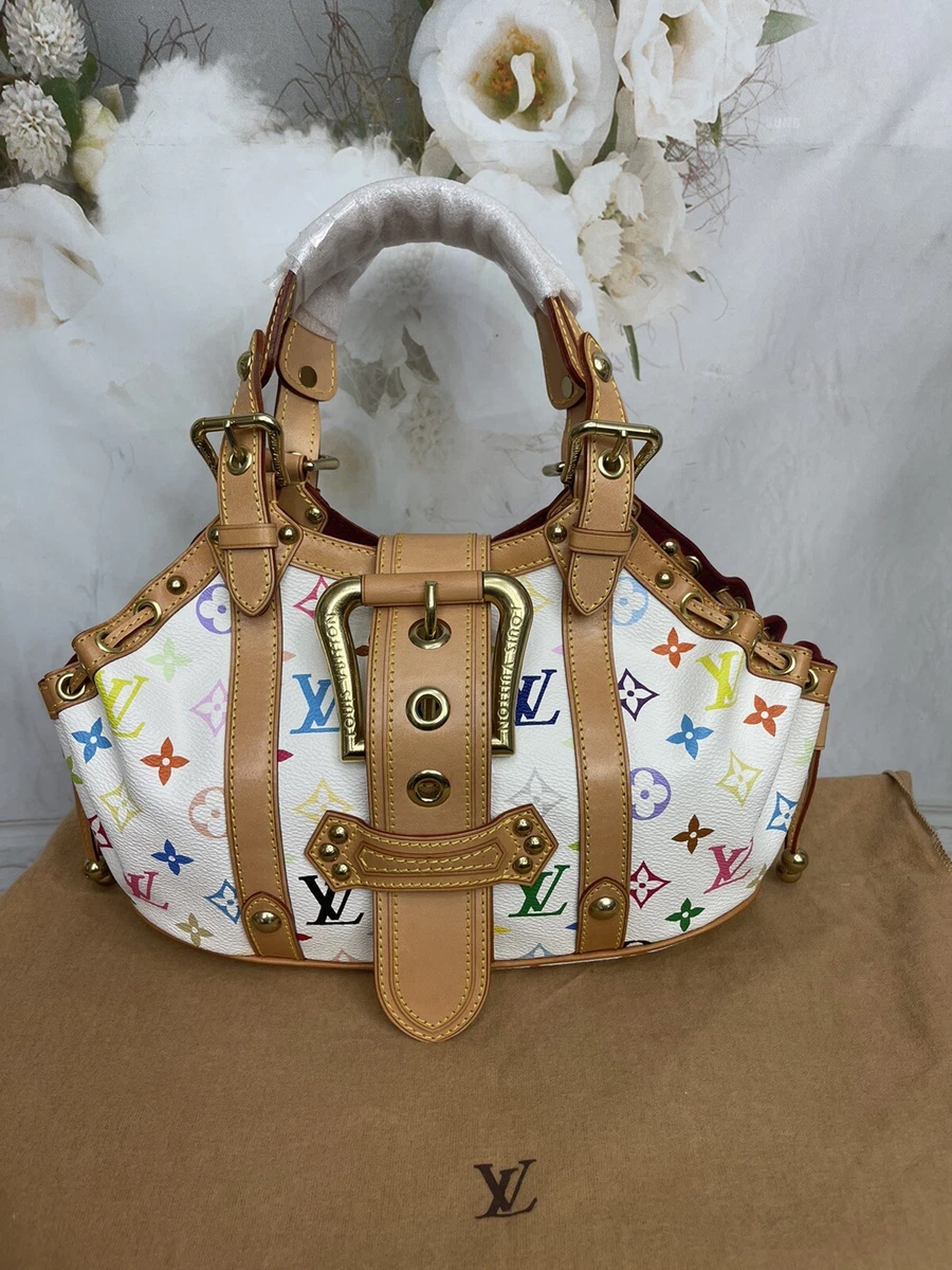 Louis Vuitton Hand Bag White Monogram Multicolor Theda Gm Canvas