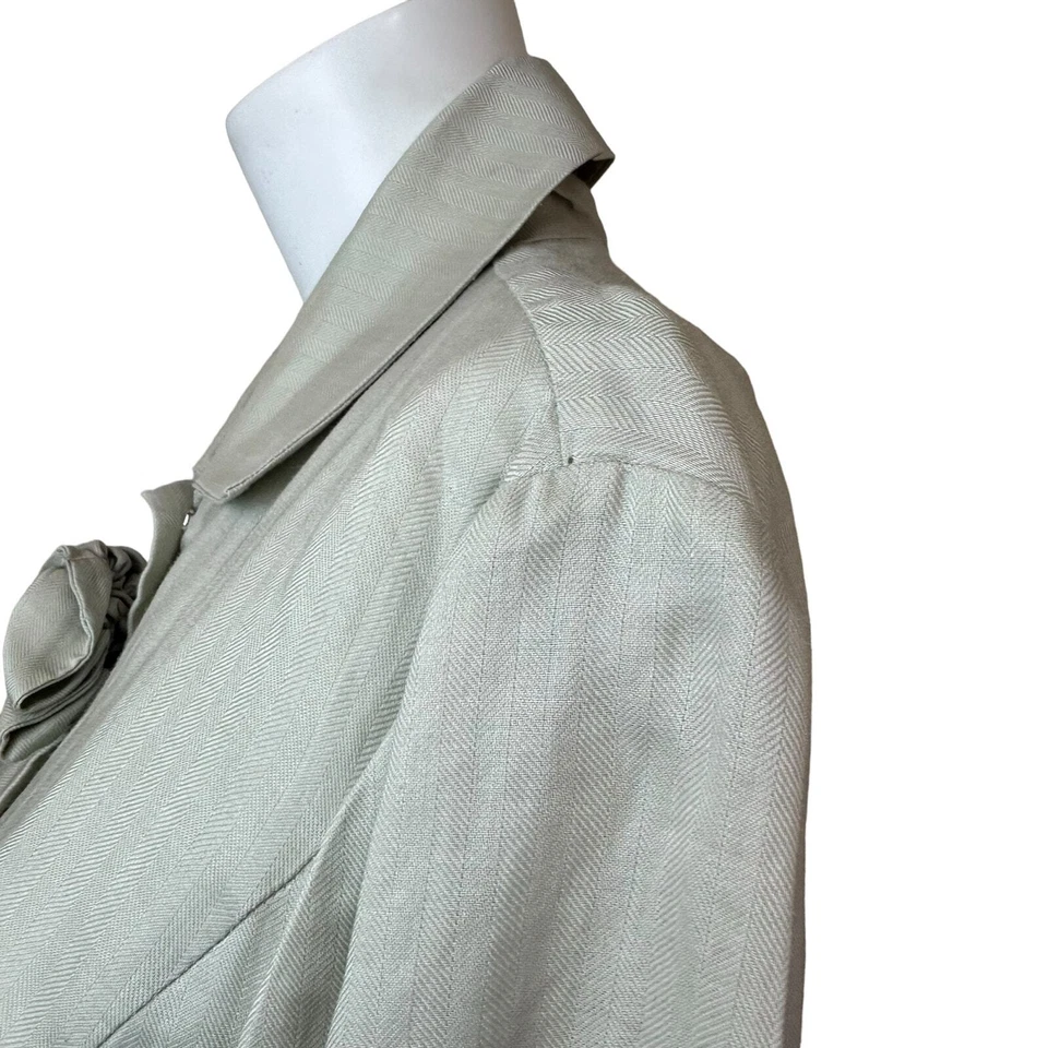 Chaqueta de lino beige largo adornada rosa anne fontaine Myoko PO9216 talla 42=10 Foto 4 de 4