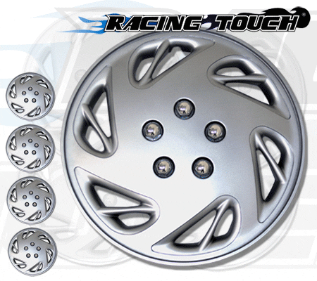 Wheel Cover Replacement Hubcaps 15" Inch Metallic Silver Hub Cap 4pcs Set #054 - Picture 2 of 5