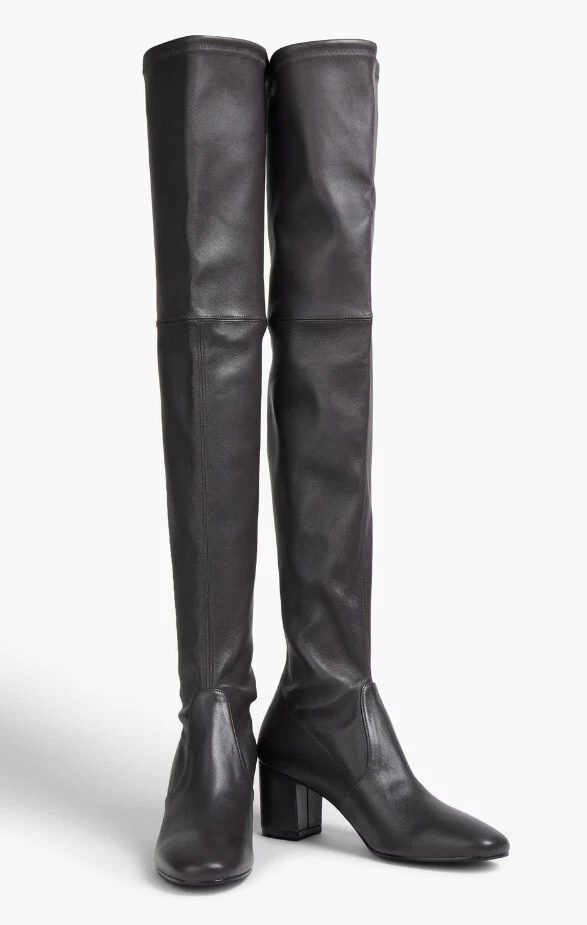 NOVO $985 Stuart Weitzman Genna 60 City OTC Preto Couro Elástico Botas Hi 39.5/9 - Imagem 3 de 4