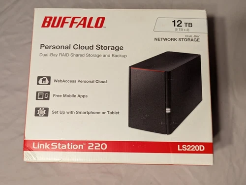 BUFFALO – LinkStation 220 12TB NAS – Home/Office Cloud Storage with HDD