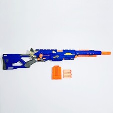Nerf N-Strike Longstrike CS-6 Dart Blaster - Includes Barrel, Magazine, Darts