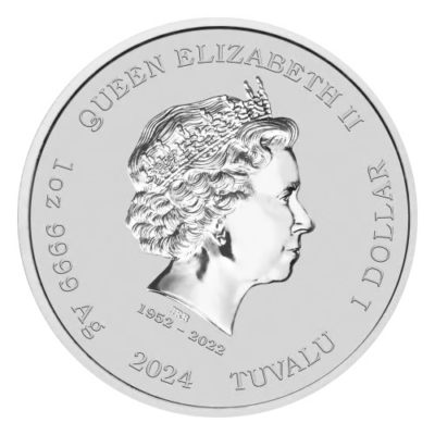 ツバル ピンクパンサー 60周年記念銀貨 2024年 MGM  1oz純銀 PINK PANTHER 60TH ANNIVERSARY 2024 1oz FINE SILVER $1 Coin in Mint