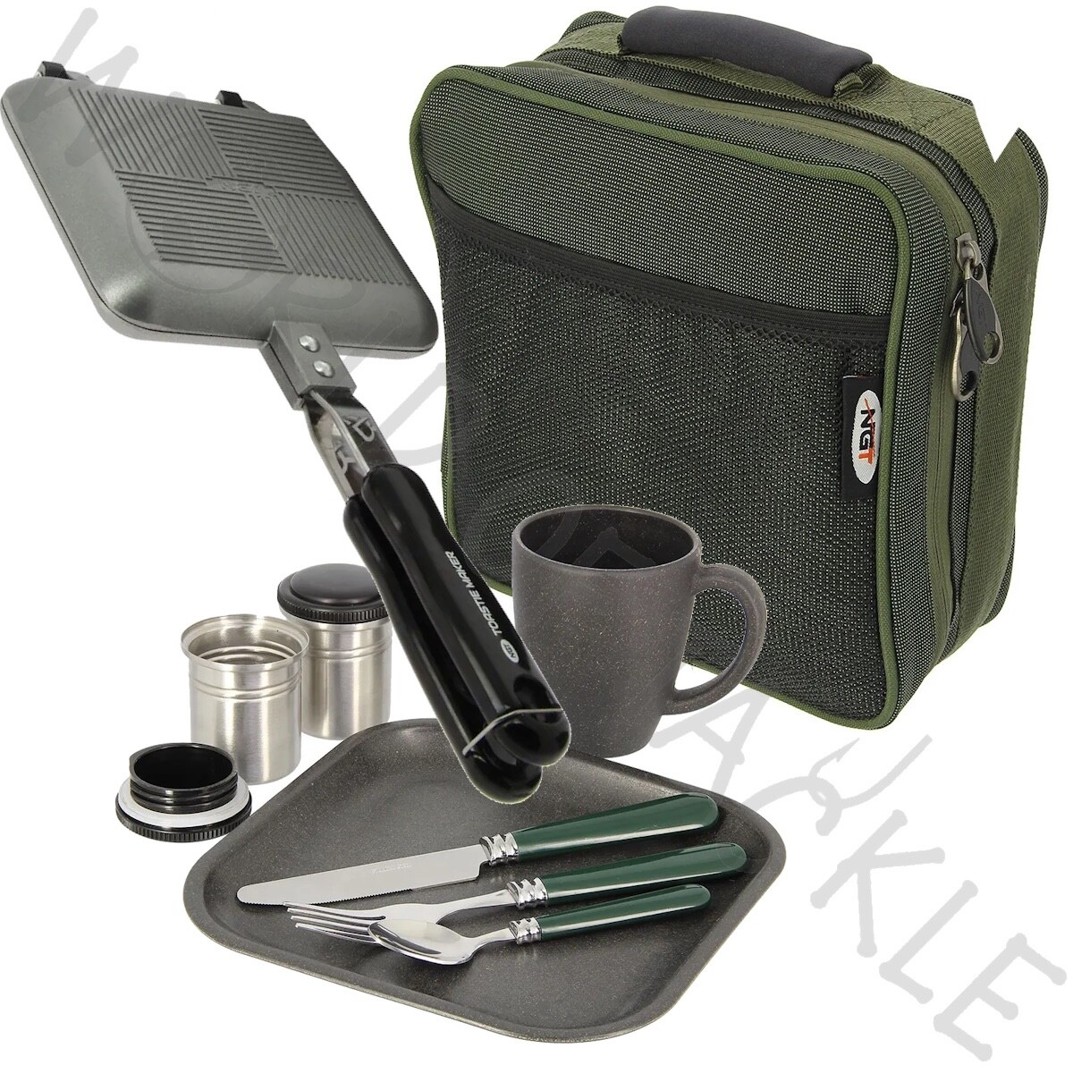 Carp Fishing Cutlery Set Case AND XL Toastie Maker Solo Session Kit Sea - Image 2