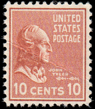 US Stamp #815 - 1938 10¢ John Tyler, Presidential Series, EzGrade™ VG, MNH OG