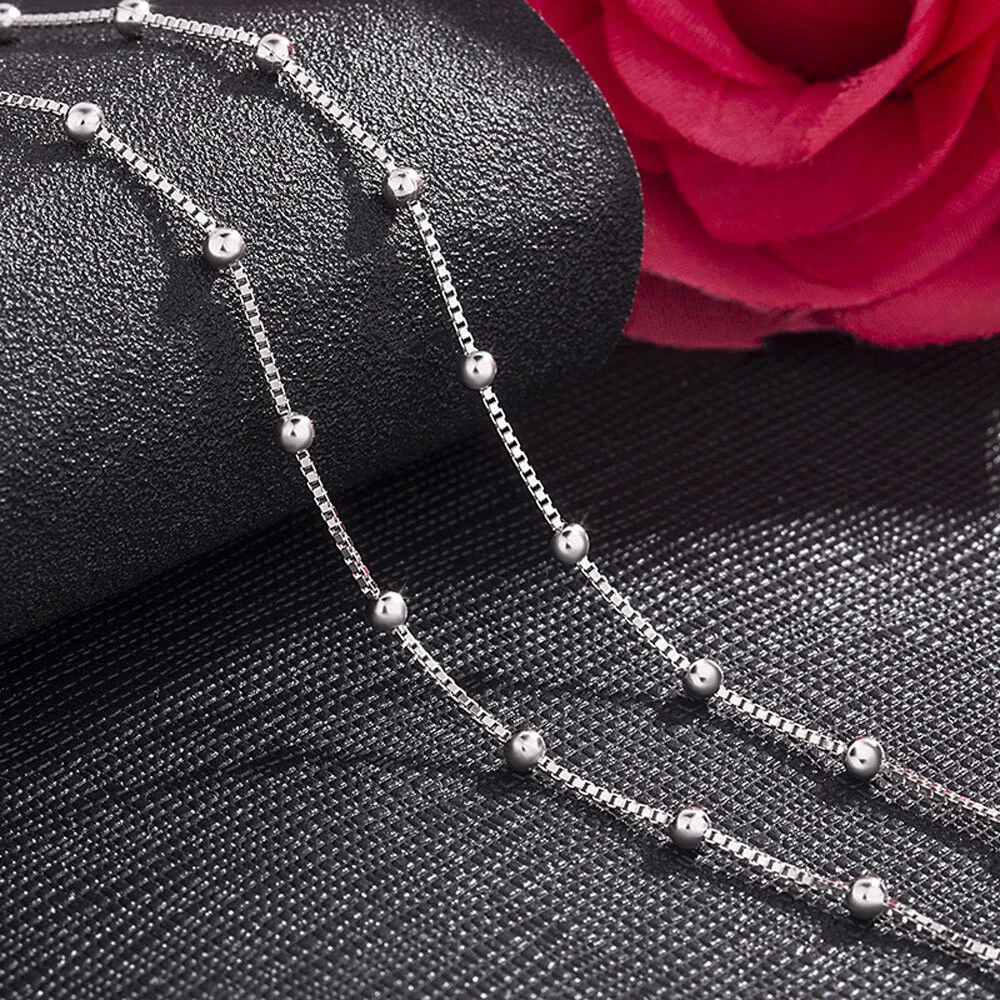 Sterling Silver Chain Necklaces, 18 Inches / Ball, Voltlin