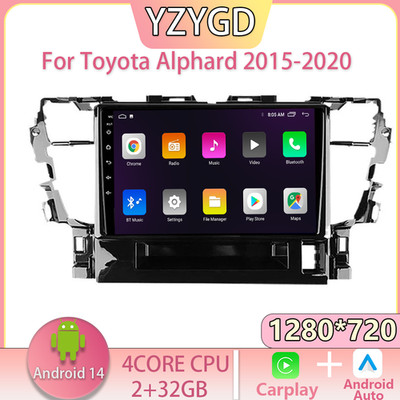 For Toyota Alphard 2015-2020 Radio Car Multimedia GPS Carplay Stereo Navi Video