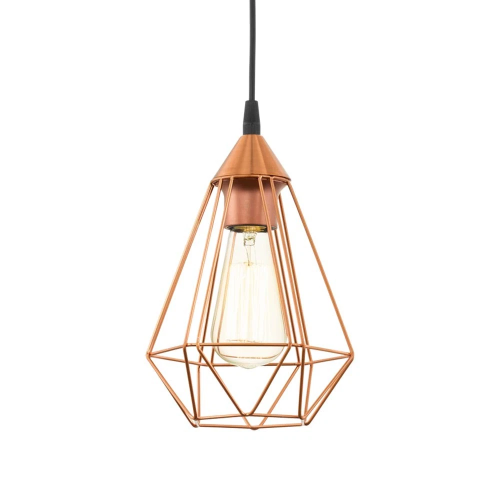 Eglo Embleton Lampada A Sospensione Industriale – Stile Vintage In Acciaio Rame Anticato, Diametro 30.5 Cm, Attacco E27, Senza Lampadina - 2