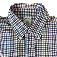 Brooks Brothers Regent Fit Men's Size Large Long Sleeve Button Down Plaid Cotton