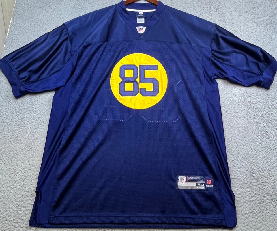 Reebok Onfield Jersey Green Bay Packer Greg Jennings Men's 52 Blue Throwback - Image 2 of 4