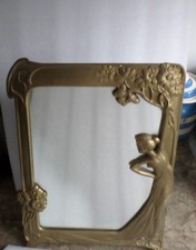 Brass Art Deco Nouveau 'Lady Of The Lake' Mirror.
