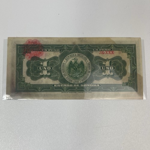 Mexican Revolution 1915 Estado de Sonora 1 Peso Banknote Mexico 99156 - Picture 2 of 8