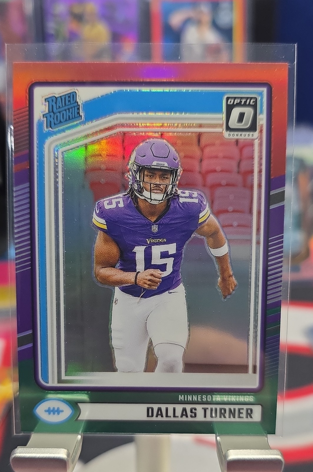 2024 Panini Donruss - Rated Rookie Dallas Turner #331 Optic Preview Red & Green