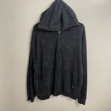 Vintage AOP 2000s Element Skateboards Wind Water Zip Up Hoodie Black All Over