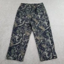 YoungLA Pants Mens 2XL (Fits 38x28) Green Brown Camo Cargo Workwear Double Knee