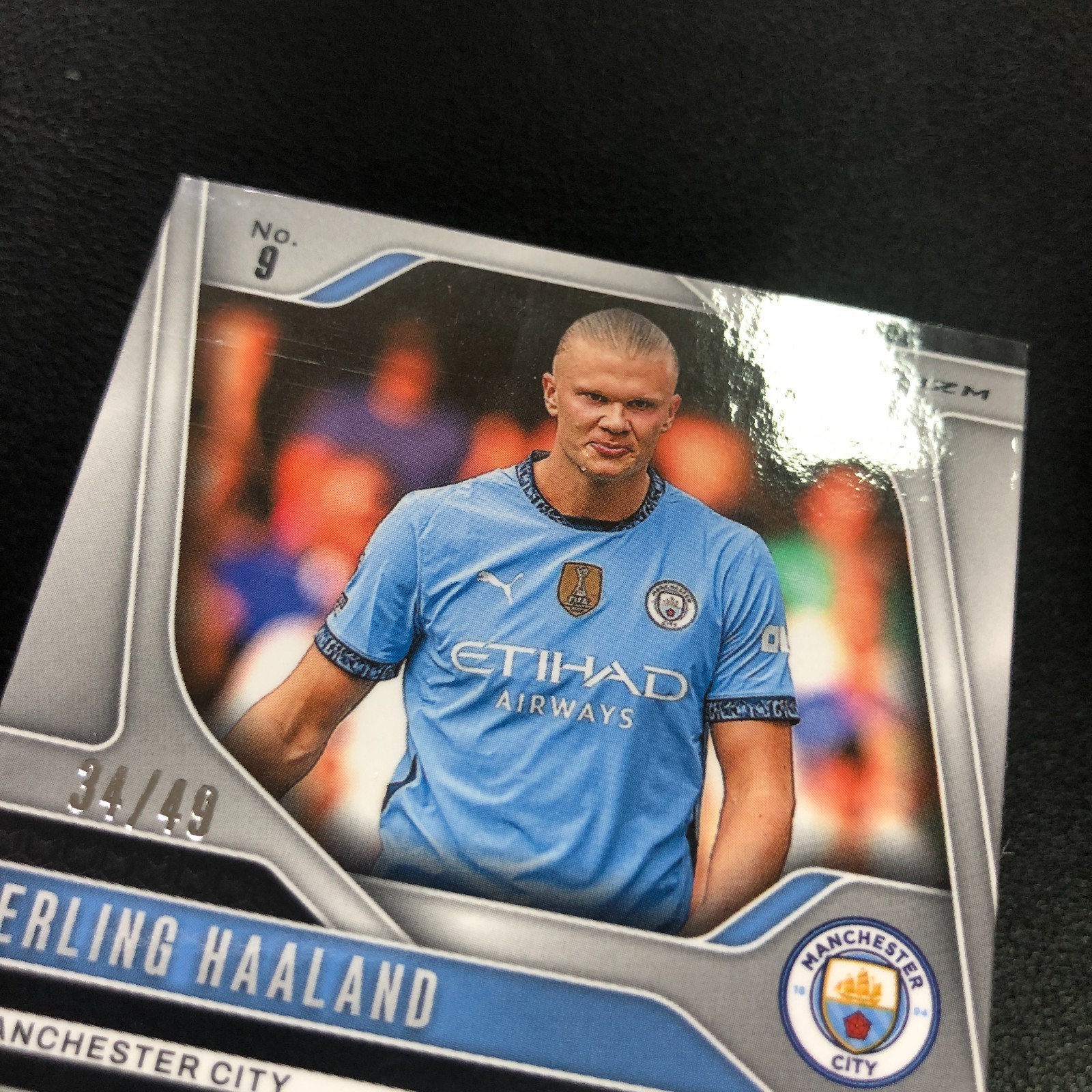 2024-25 Panini Prizm Premier League Erling Haaland Red Breakaway /49 Man City view 3
