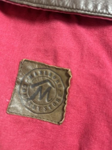 90s Marlboro Country Store Vintage Men's Red Cotton Canvas Field Jacket Plaid L image 5