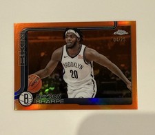 Day'Ron Sharpe 2025-26 Topps Chrome Basketball #74 Orange /25 Nets