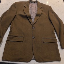 Pavone 100 Cashmere Brown Two Button Blazer Size 40 Regular Sport Coat Jacket