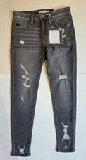 Women's Grey KanCan Mid Rise Ankle Skinny Jeans Size 7/27 NWT