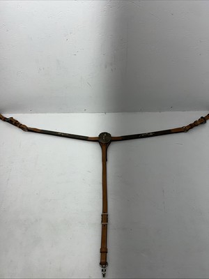 New Leather Circle Y Breast Collar With Bronze Metal Plates. #4287,1009 S-42