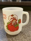 VTG 1980s Strawberry Shortcake Milk Glass Mug American Greetings Anchor Hocking
