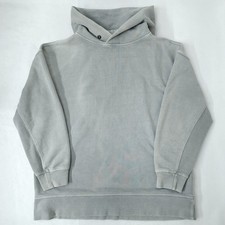Zara Pullover Boxy Hoodie Sweatshirt Unisex Size Small Washed Gray Terry Cotton