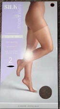 Silk Impressions ~ 2 Pair Pantyhose Coffee Bean 15 Denier Sheer Ultra Fine ~ 2XL