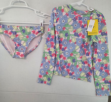 GAP Girl's Medium 8 Floral 2- Piece Rashguard Swim Set NWT 39.99
