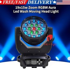 19x15w Zoom RGBW Aura Led Wash Moving Head Light for Dj Bar Disco Stage Lights