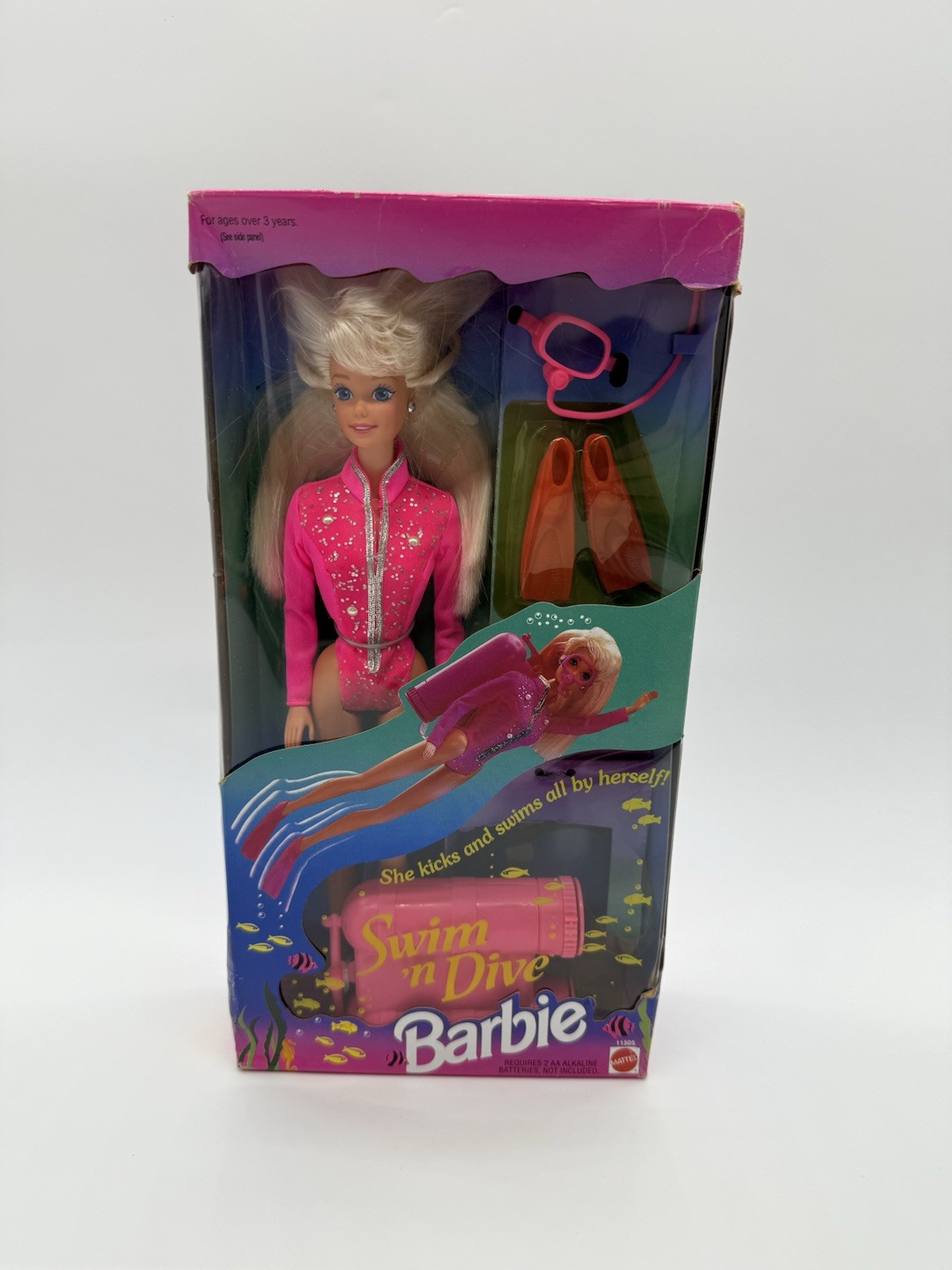 Barbie 1993 Swim 'n Dive rare poupée rétro Malaisie NRFB pour vitrine