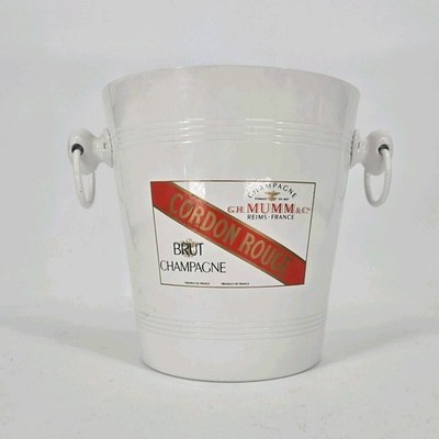 G.H. Mumm Cordon Rouge Champagne Ice Bucket White Metal Barware France