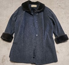 Vtg Fleet Streetl Women's Knee-length Wool Coat Heather Gray Made in USA -20W