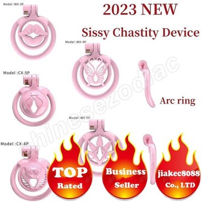 2023 Small Male Chastity Device Sissy Cage with 5 Size Ring Anti Cheat Lock