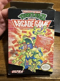 Teenage Mutant Ninja Turtles II: The Arcade Game Nintendo NES Game Box & Manual