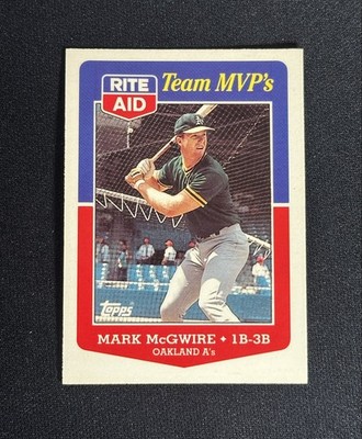 1988 Mark McGwire Topps Rite Aid Team MVP's #23 Baseball Card Oakland A s