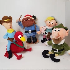 Lot Of 4 CVS Rudolph The Red Nosed Reindeer 12" Plush Herbie Boss Elf Yukon Vtg