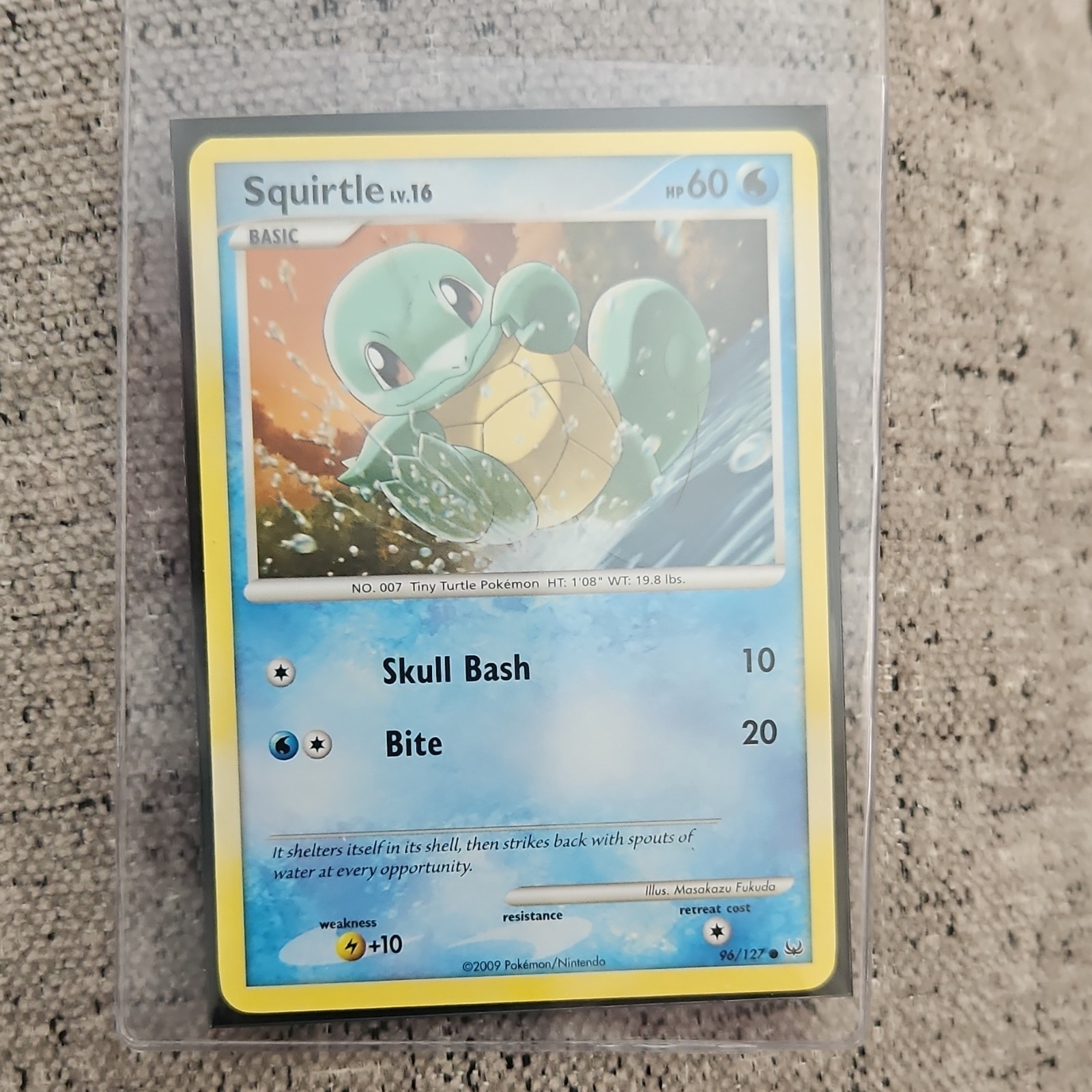 Pokémon Squirtle 96/127 Platinum Regular Common Basic 60HP Tiny Turtle Card
