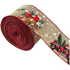 Festive Burlap Ribbon 6 3cm by 5 Yards Christmas Decoration Webbing Stripes