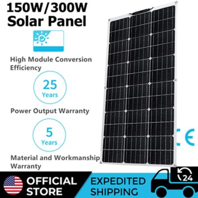 150/300 Watts Solar Panel Solar, 12V Power Generator For Home RV