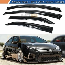 For 2014-2019 Toyota Corolla JDM 3D Wavy Mugen Style Window Visors Rain Guards