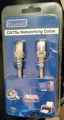 CAT5e Networking Cable (Tech Universe) 10 ft.  NEW Connects to router or modem