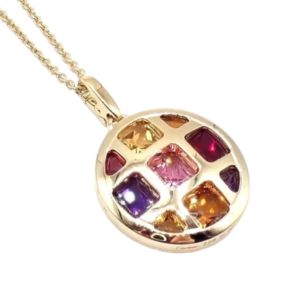 Cartier Pasha 18k Yellow Gold Amethyst Citrine Garnet Tourmaline Necklace Cert. - Image 3 of 4