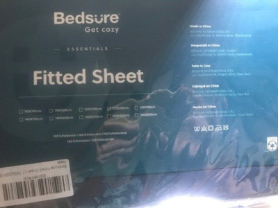 SPANNBETTLAKEN : Bedsure Fitted Sheet 160 x 200 cm, dunkelblau
