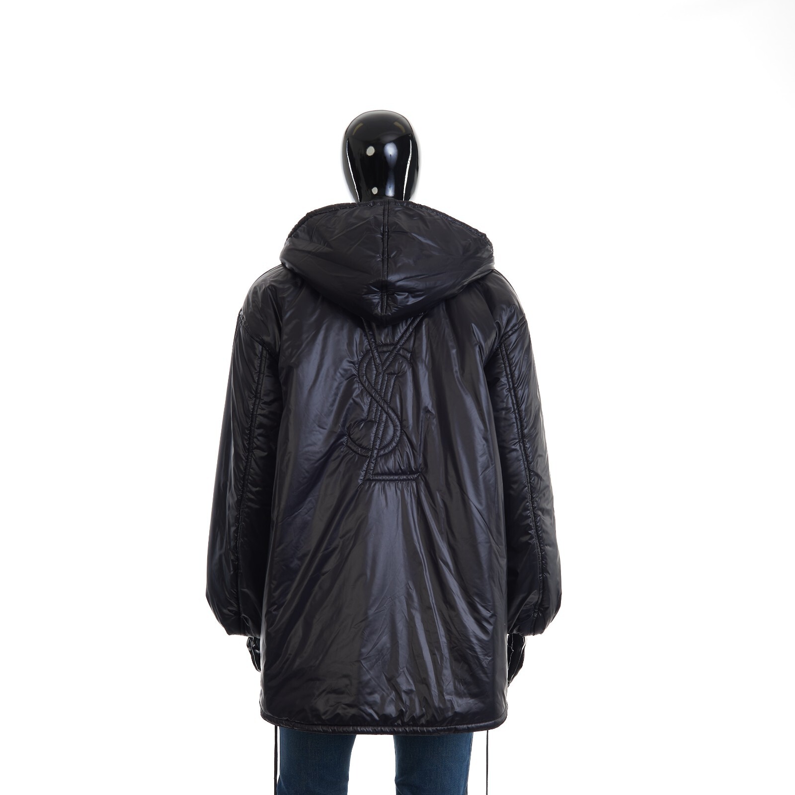 SAINT LAURENT 3500$ Giacca a vento Cassandre nera in nylon